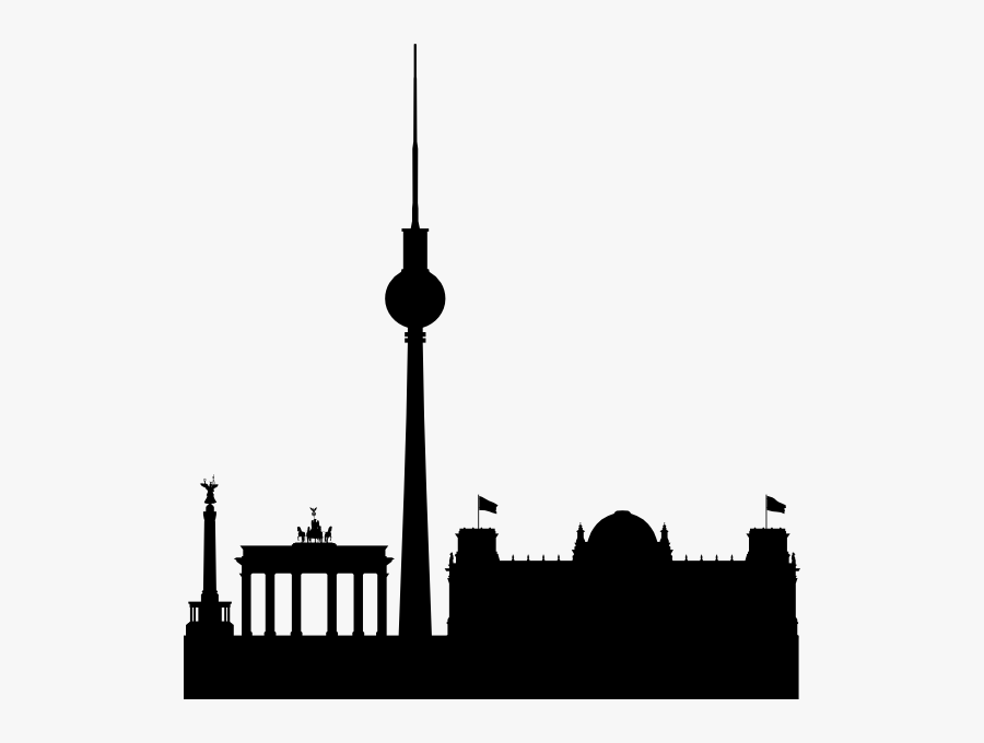 Berlin Skyline Black Simple Clip Art - Brandenburg Gate, Transparent Clipart