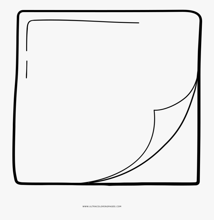 Sticky Note Coloring Page - Line Art, Transparent Clipart