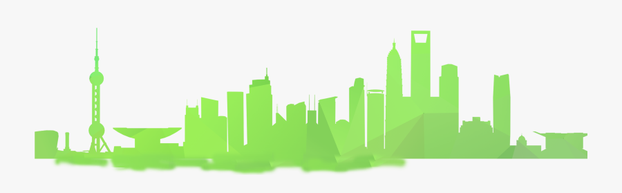 Chicago Skyline Silhouette Png Centerpiece Image Clip - Buildings Green Silhouette Png, Transparent Clipart