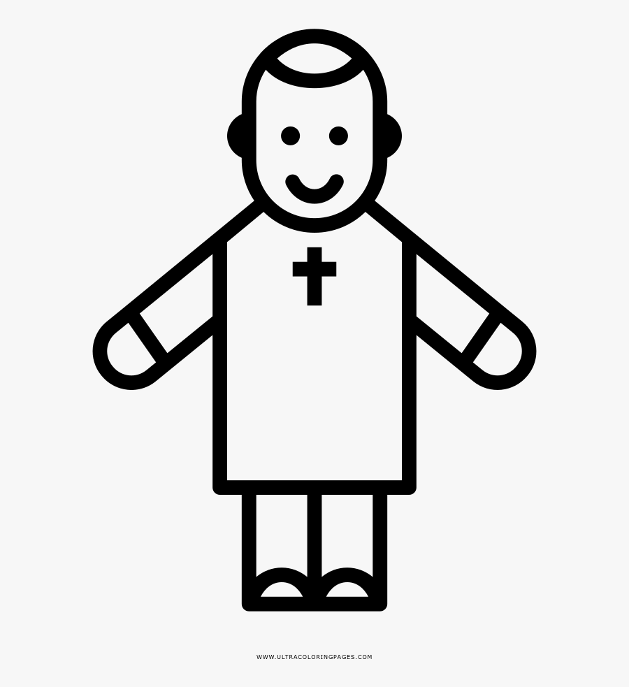 Priest Coloring Page - Dibujo Para Colorear Sacerdote, Transparent Clipart