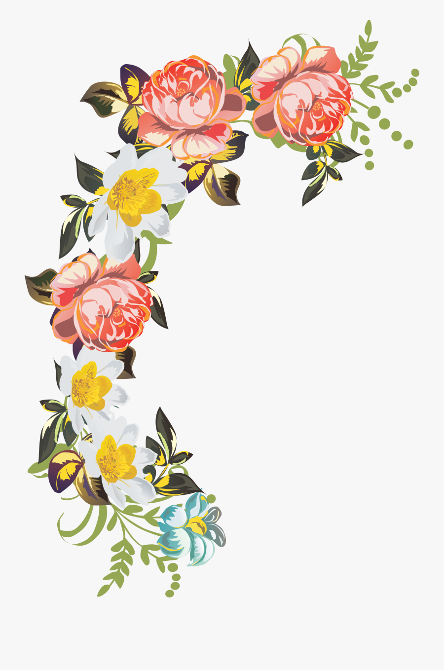 Beautiful Flowers My Decoupage - Beautiful Flower Bail Design, Transparent Clipart