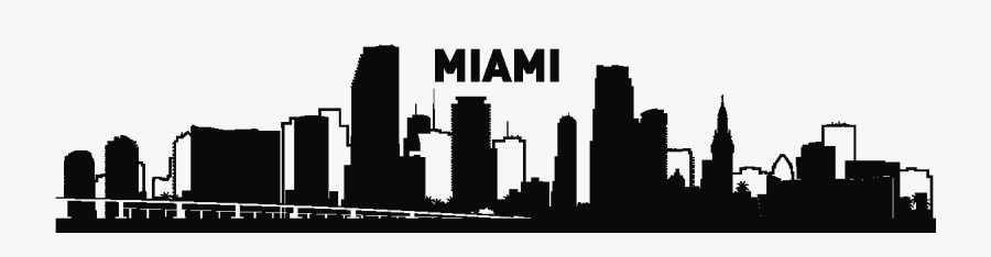 Miami New York City Skyline Silhouette Tattoo - Miami Black And White Skyli...