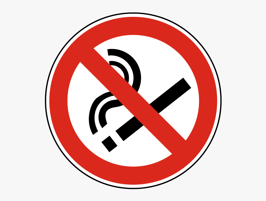 No Smoking Symbol Label - Symbol No Smoking Sign, Transparent Clipart