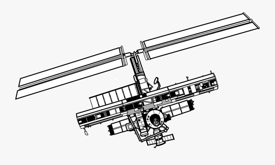 Satellite, Space, Nasa, Solar Cells, Solar Plant - Satellite Black And White, Transparent Clipart