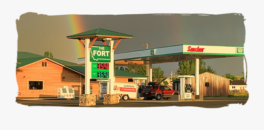 Clip Art Rainbow Gas Station - Filling Station, Transparent Clipart