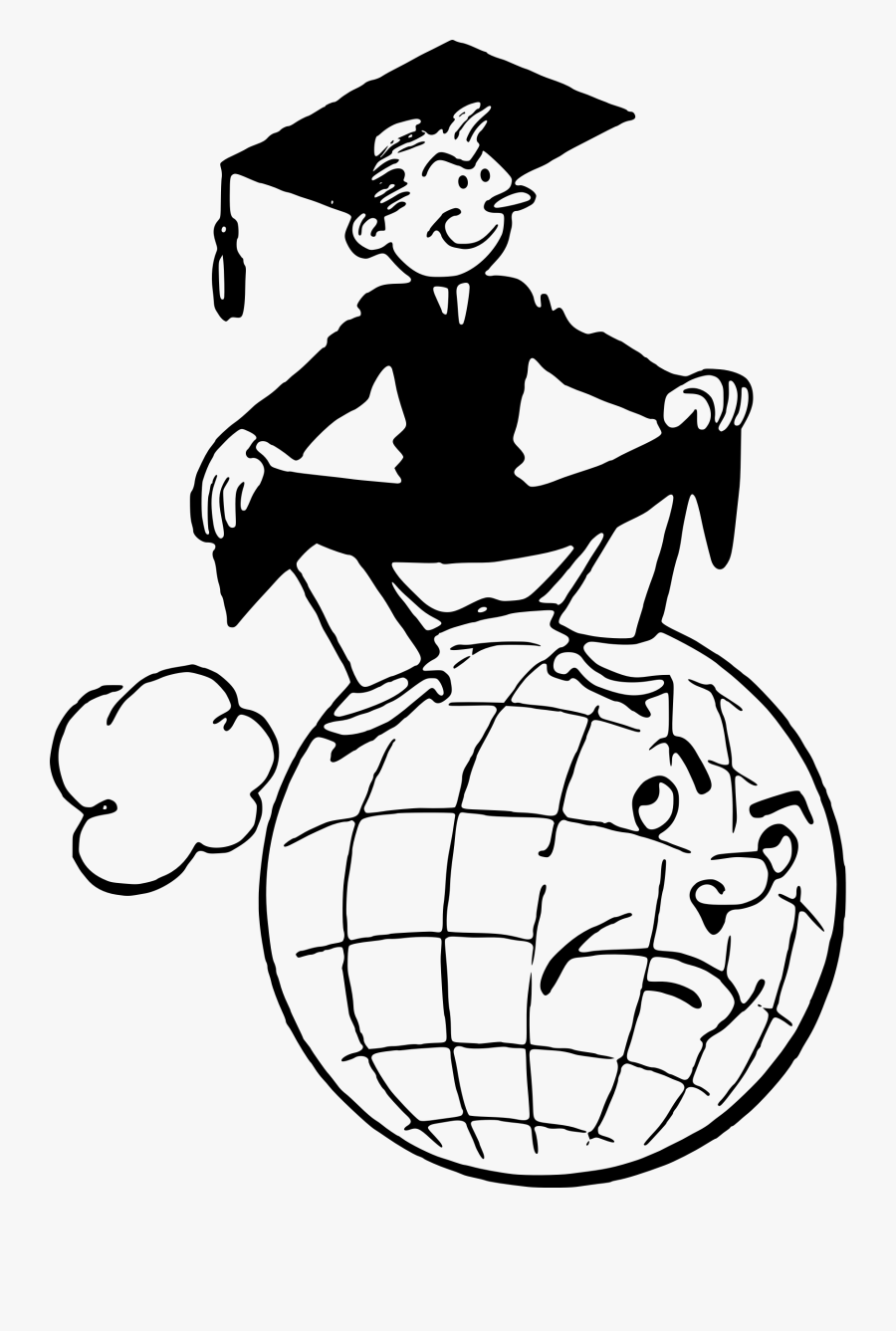 Vector Black And White Library Graduate On Top Of - Clip Arts Education Black And White, Transparent Clipart