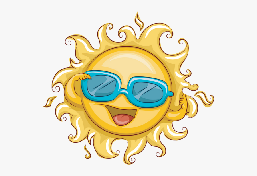 Cartoon Sun Wearing Sunglasses, Transparent Clipart