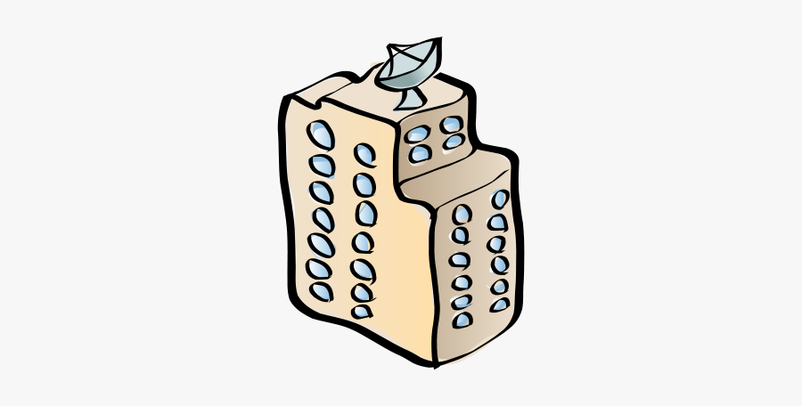 Satellite Dish, Building, Antenna, Wireless, Broadcast - Building Clip Art, Transparent Clipart