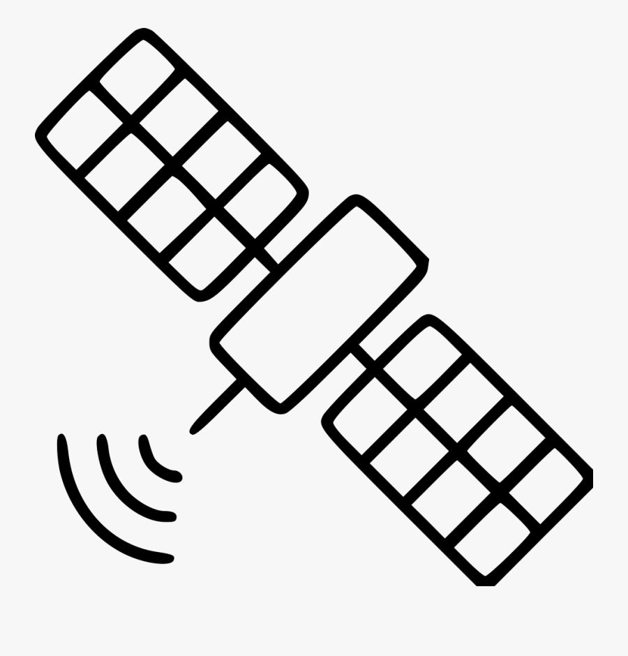 Space Orbit Wireless Connection - Satellite Outline, Transparent Clipart