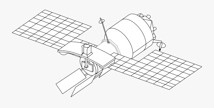 Collection Of Free Satellite Drawing Sketch - Satellite Black And White, Transparent Clipart