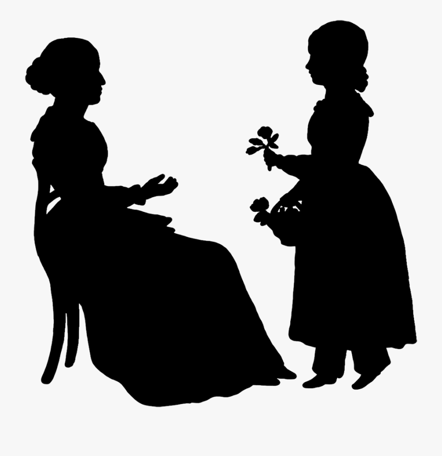 Book Clipart Queen - Mother And Daughter Silhouette Png, Transparent Clipart