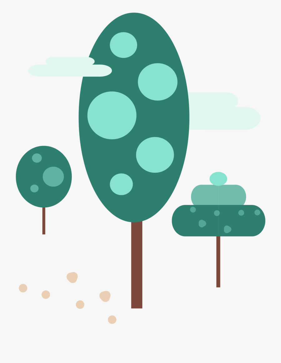 Winter Elements Trees Light Green Clouds Png And Vector - Vector Graphics, Transparent Clipart