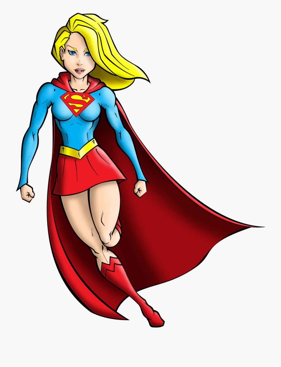 Supergirl Clipart Superhero Character Free - Super Woman Png, Transparent Clipart