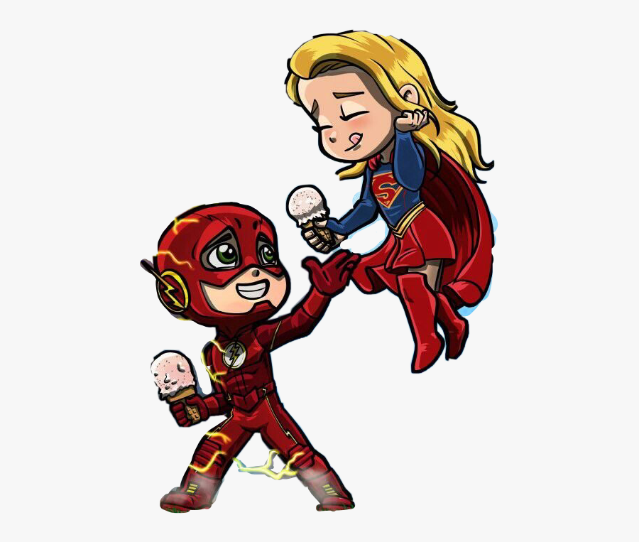 #flash #arrowverse #barryallen #karadanvers #supergirl - Supergirl And Flash Baby, Transparent Clipart