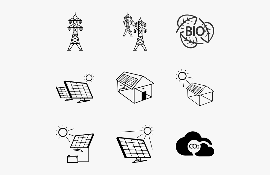Energy Icons - Renewable Energy Vector Png, Transparent Clipart