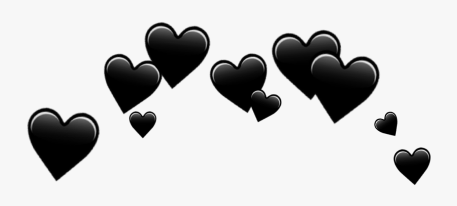 Download Hearts Black Emoji Transparent Background - Transparent Black Heart Emoji, Transparent Clipart