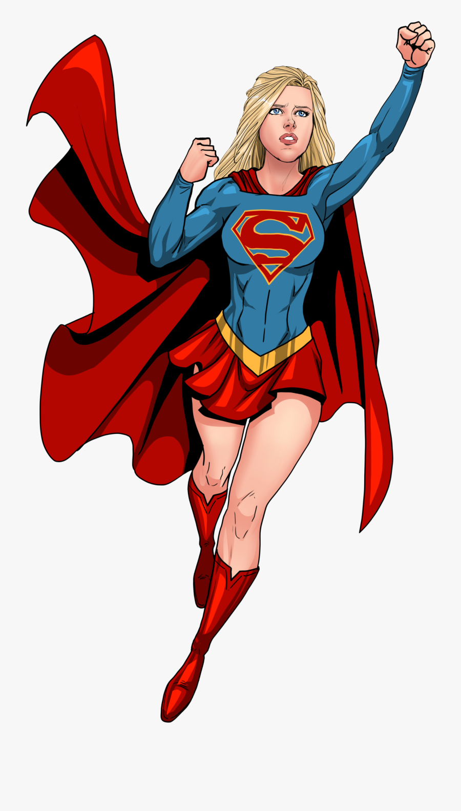 Supergirl By Willnoname - Super Girl Cartoon Drawing, Transparent Clipart