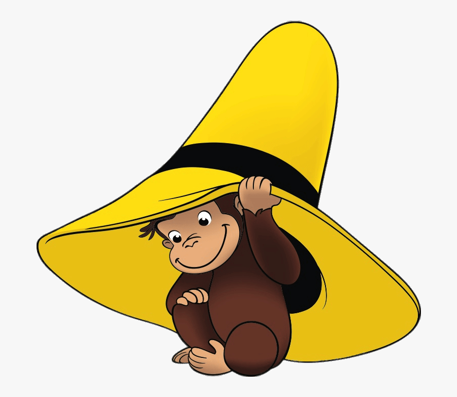 Curious George Underneath The Yellow Hat - Curious George With Yellow Hat, Transparent Clipart