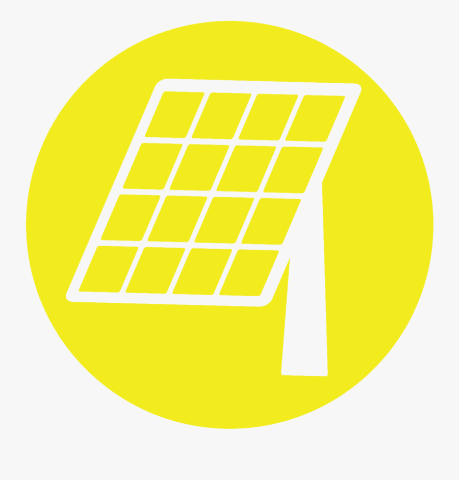 Solar Panel Icon On Yellow Background, Transparent Clipart