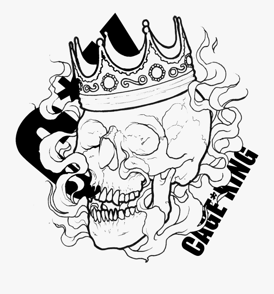 Skull With Crown At - Skull With A Crown Drawing, Transparent Clipart