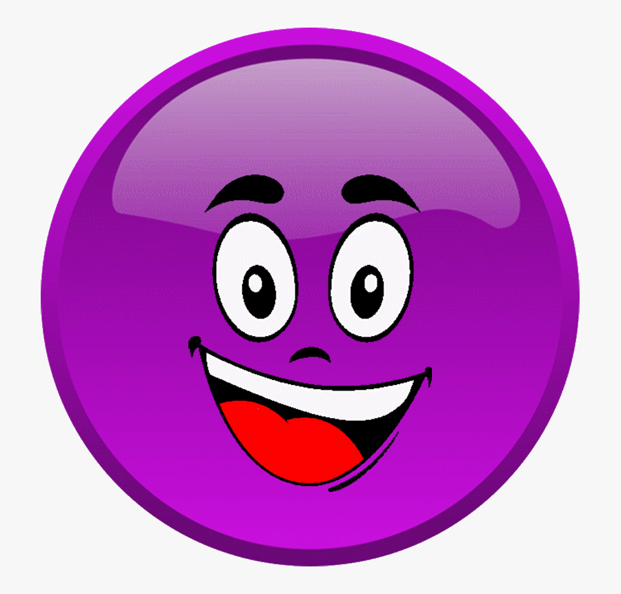 Transparent Smiley Png - Smiley Heureux Violet, Transparent Clipart