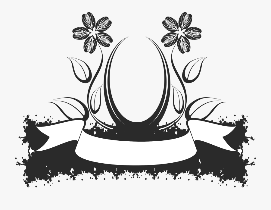 Transparent Crown Png Black And White - Design Black And White Flower Clip Art, Transparent Clipart
