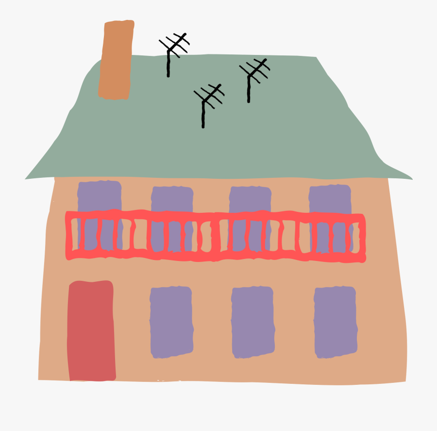 Roof Old Brown House With Beige Vector Clipart Image - Clip Art, Transparent Clipart