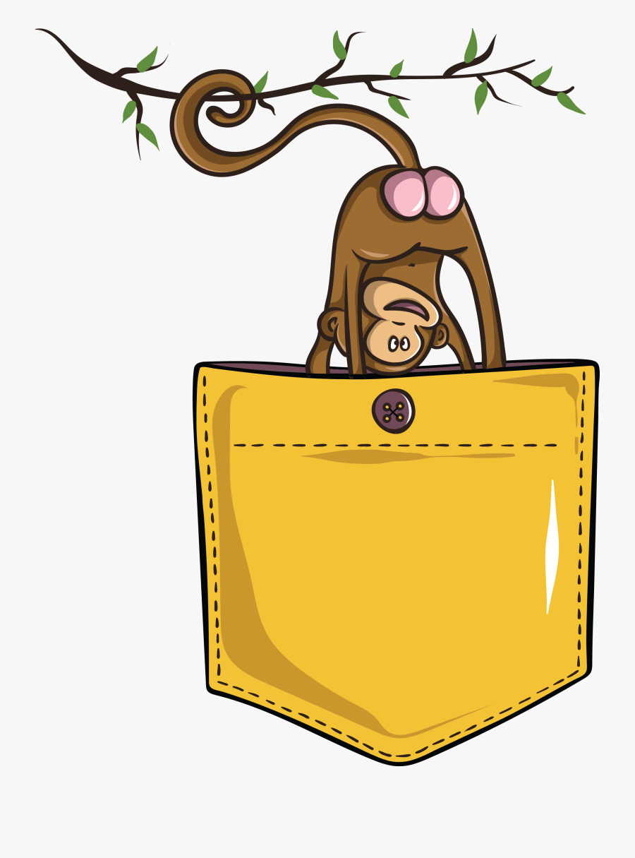 Clip Art - Monkey Pocket Design, Transparent Clipart