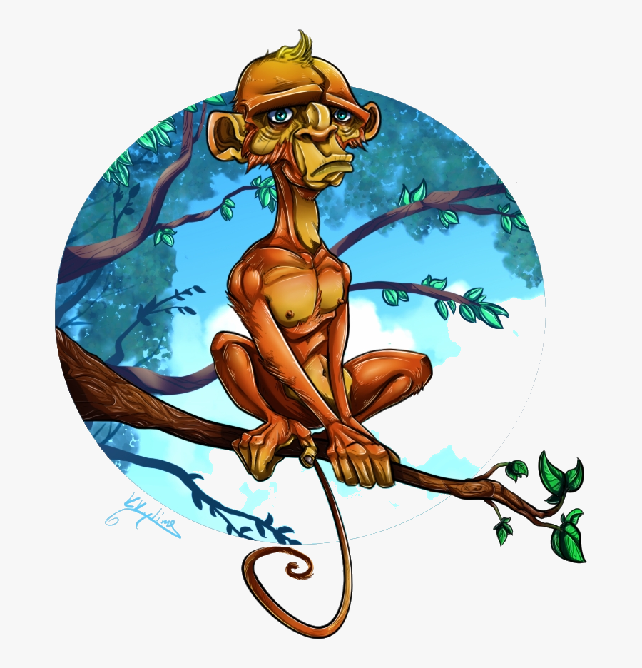 Monkey Depressed Clipart Transparent Png - Design T Shirt Image Artwork, Transparent Clipart
