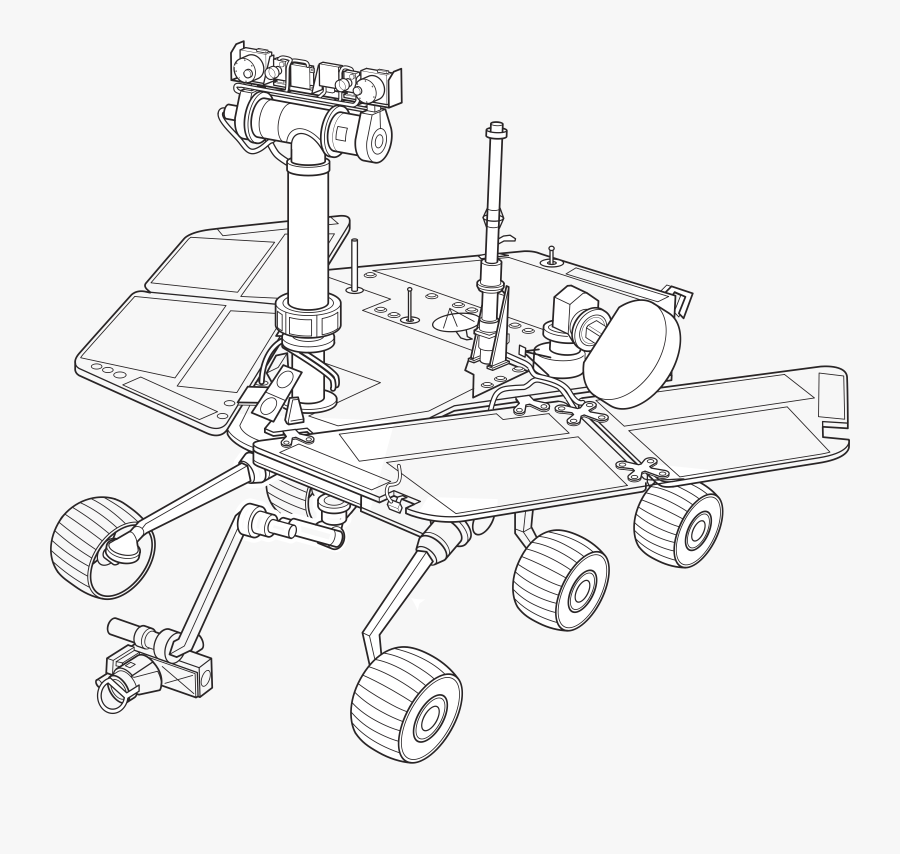 Clip Art Of The Curiosity Rover - Mars Exploration Rover Diagram, Transparent Clipart