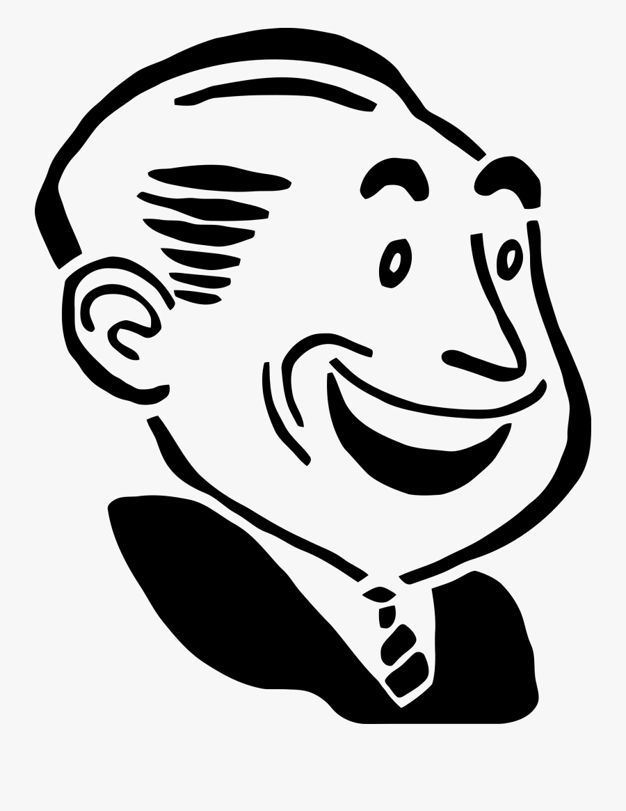 Smiling Clipart Smile Line - Happy Man Face Drawing, Transparent Clipart