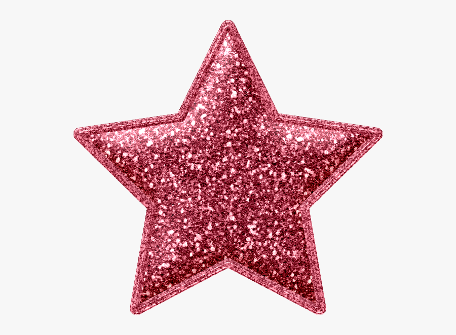 Transparent Pink Glitter Star, Transparent Clipart