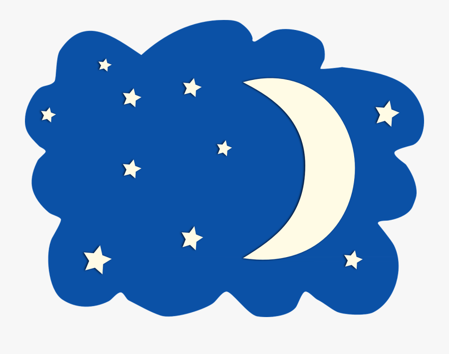 Transparent Moon Clip Art - Night Stars And Moon Clipart, Transparent Clipart