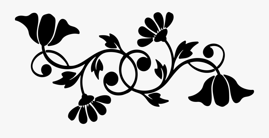 Shadow Clipart Flower - Silhouette Flower Clipart Black And White, Transparent Clipart