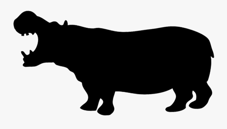 Silhouette Hippo, Transparent Clipart