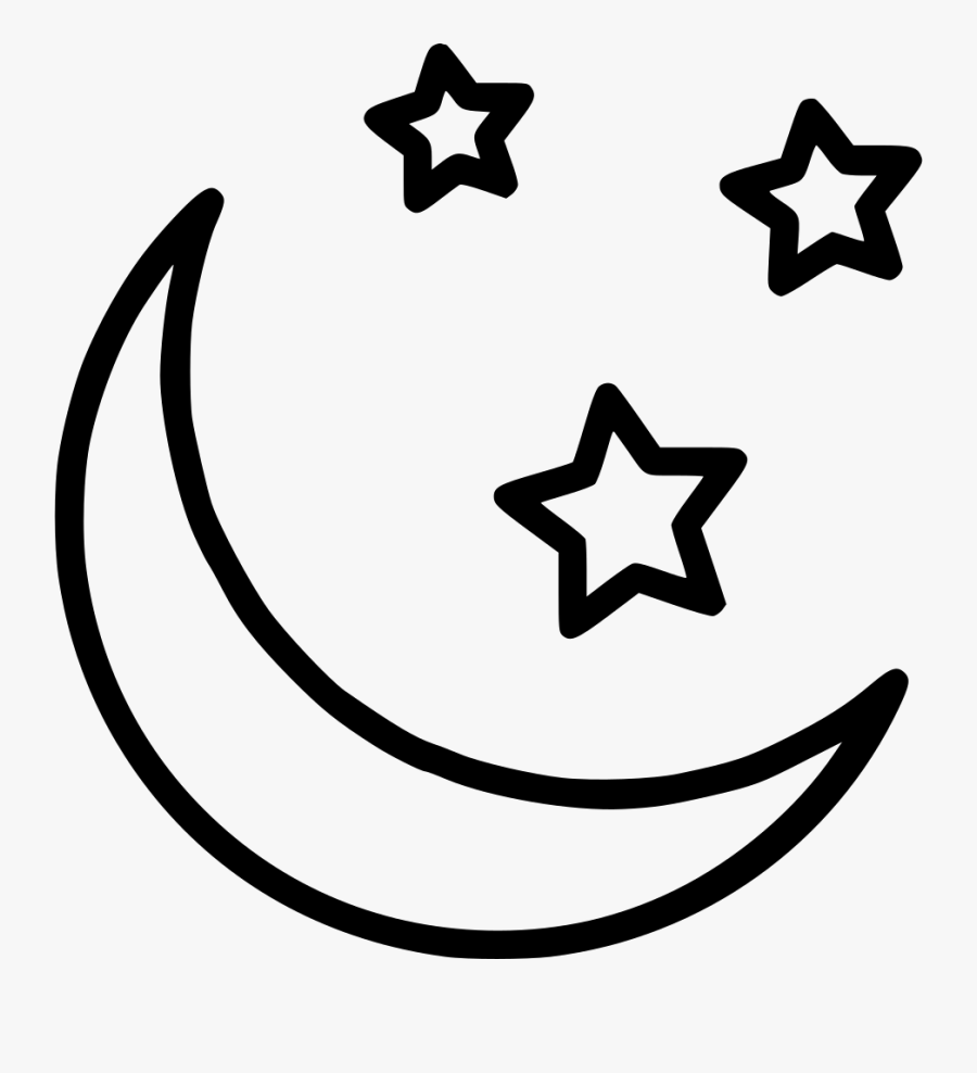 Moon And Star - Number 11 Colouring Sheet, Transparent Clipart