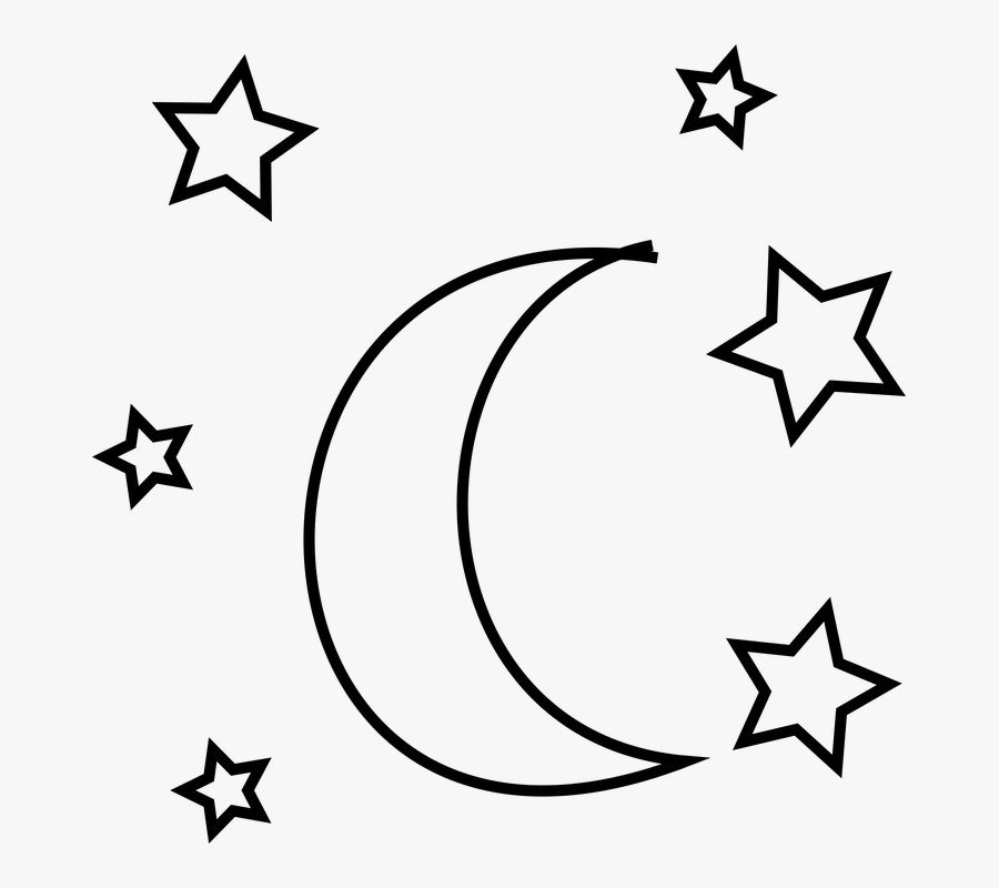 Moon And Star Doodle, Transparent Clipart