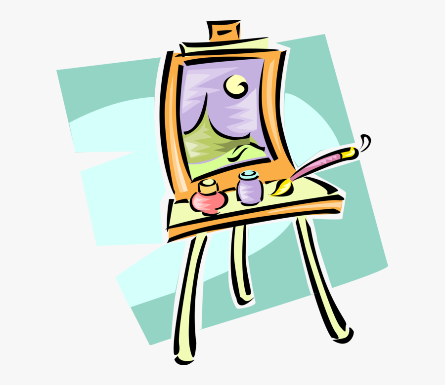 Vector Illustration Of Visual Arts Artist"s Easel For - Arts And Crafts Clip Art, Transparent Clipart
