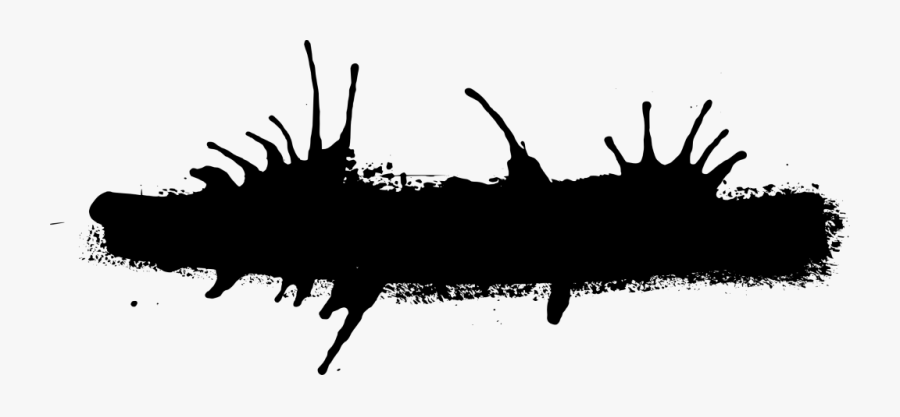 Brush Strokes Clipart Png - Black Splash Banner Png, Transparent Clipart