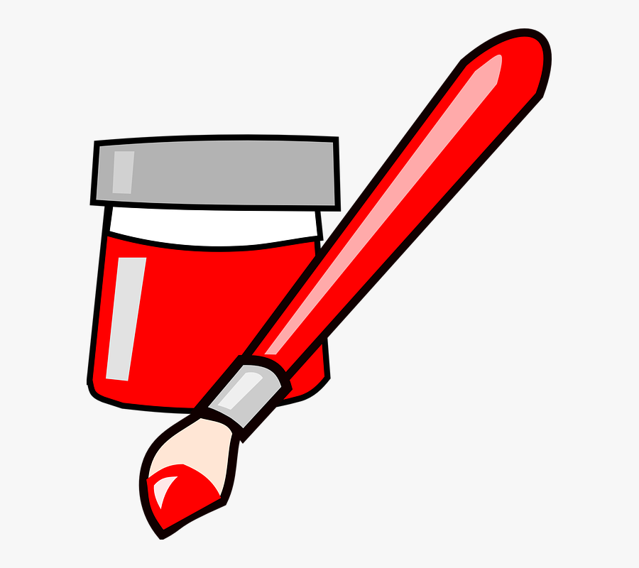 Paint Brush Clipart Red - Clipart Paint Black And White, Transparent Clipart