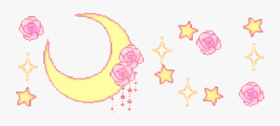 #moon #stars #flowers #sparkles #pastel #pasteltheme, Transparent Clipart