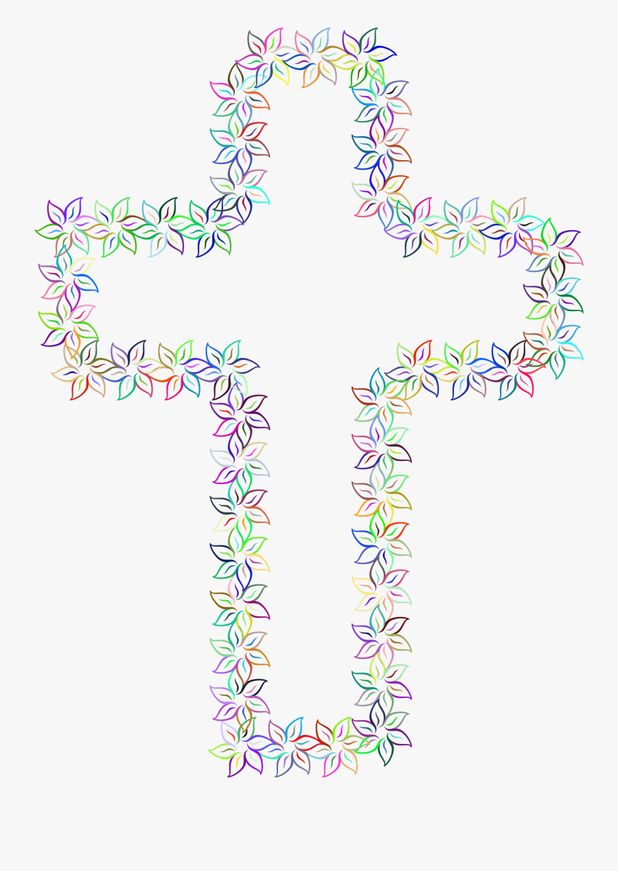 Clip Art Floral Cross Clipart - Pink Floral Cross, Transparent Clipart