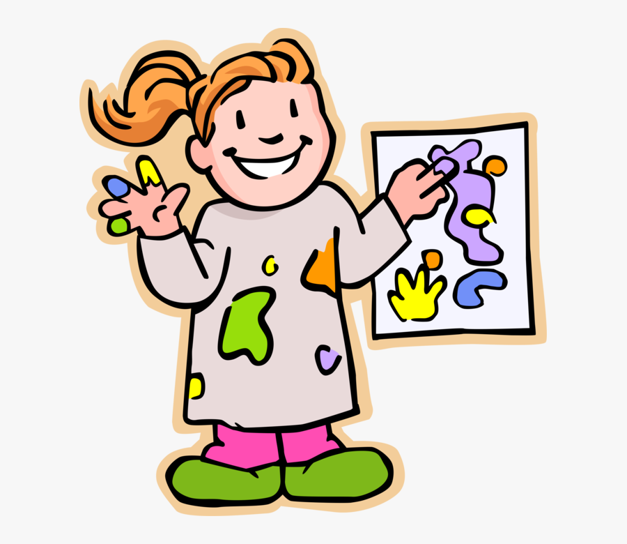 Vector Illustration Of Primary Or Elementary School - Finger Paint Clip Art, Transparent Clipart