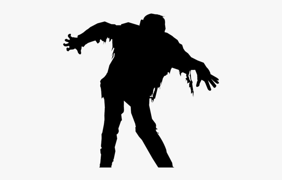 Zombie Shadow Clipart - Transparent Background Zombie Silhouette, Transparent Clipart