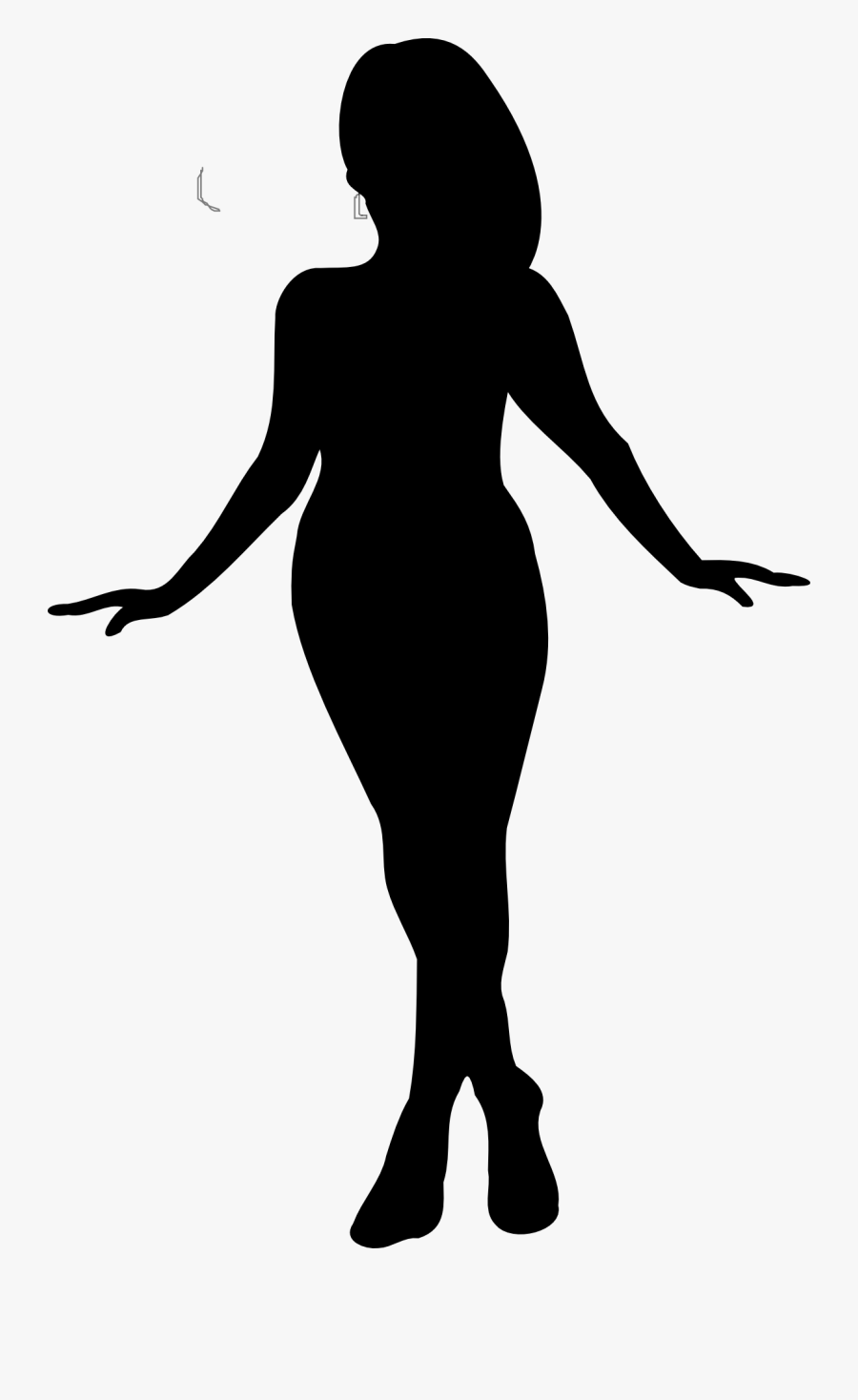 Silhouette Woman Clip Art - Silhouette Plus Size Women, Transparent Clipart