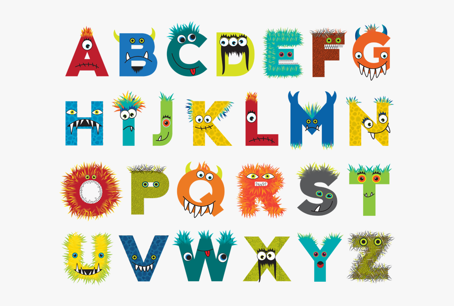 19 Alphabet Clipart Huge Freebie Download For Powerpoint - Kids Monster Font, Transparent Clipart