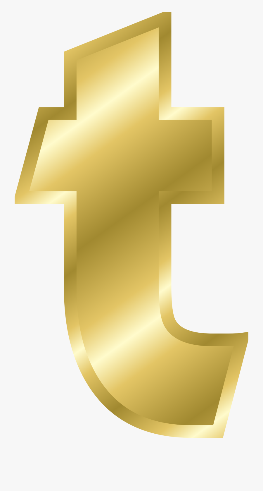 Letter T In Gold, Transparent Clipart