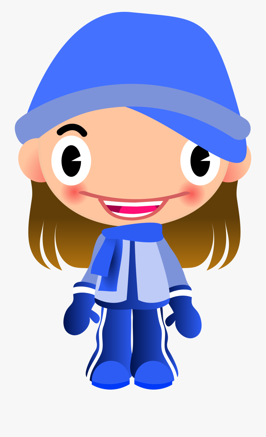 Talking Girl In Warm Sports Clothes Icons Png - Girl In Blue Clipart, Transparent Clipart
