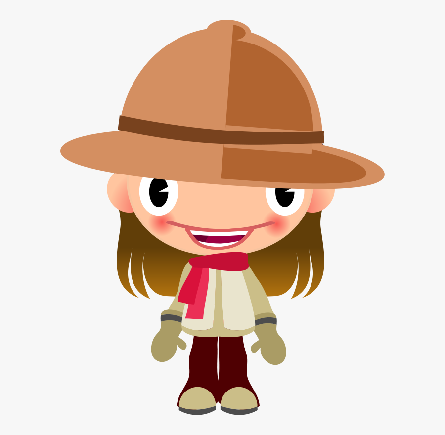 Talking Girl In Safari Clothes - Lady Shoes & Hats Free Clipart, Transparent Clipart