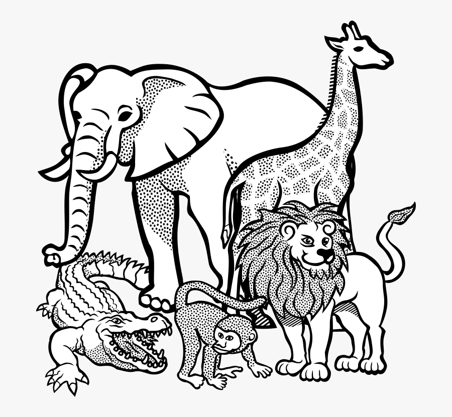 Jpg Black And White Download Africa Clipart Animal - Dessin Animaux D Afrique, Transparent Clipart